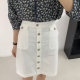 European and American cotton pockets slim solid color button commuting OL skirt, original foreign trade single women's summer and autumn new style