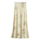 Fildan slim and slim fishtail skirt with slit long skirt New Chinese floral side zipper skirt 0055
