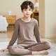 Catman Children's Autumn Clothes and Autumn Pants Set All Pure Cotton Underwear Boys' Middle-aged and Teenagers' Pajamas Cotton Sweater Bottoming