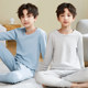 Catman Children's Autumn Clothes and Autumn Pants Set All Pure Cotton Underwear Boys' Middle-aged and Teenagers' Pajamas Cotton Sweater Bottoming