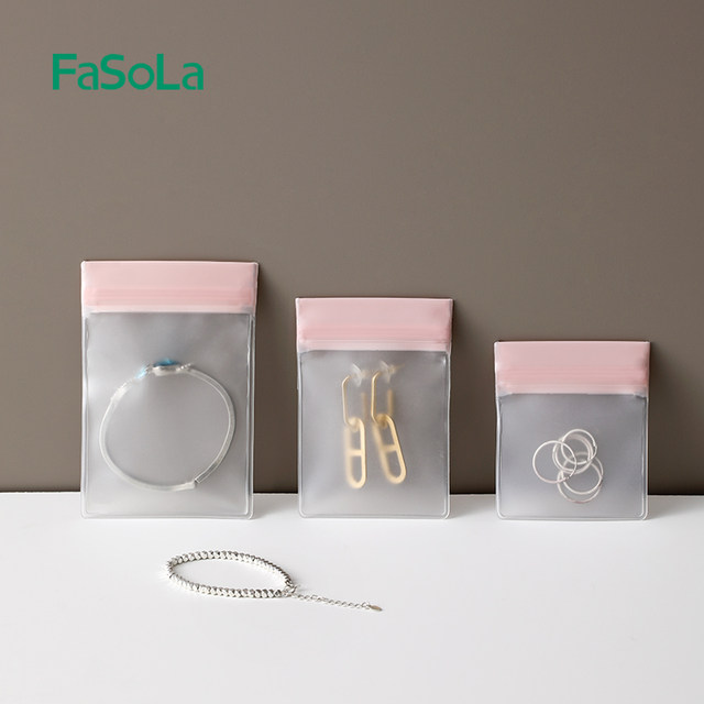 FaSoLa anti-oxidation jewelry seal bag jewelry bag earring earring necklace ring storage bag transparent self-sealing bag
