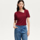 Vero Moda T-shirt for women 2025 summer new irregular collar slim short-sleeved T-shirt for women simple and versatile