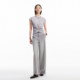 Vero Moda T-shirt 24 autumn new style waist-closed round neck pleated shoulder-fall sleeveless top simple 324301024