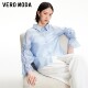 Vero Moda shirt for women 2024 spring new sweet and elegant elastic bow flared sleeve top