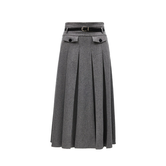 Vero Moda skirt 2025 spring new style slim pleated skirt with wool pleated skirt college style 325116025