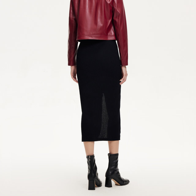 Couture Made Halway Skirt 24 Autumn New Pighting Double Slim Skatles Elegant 32431J005