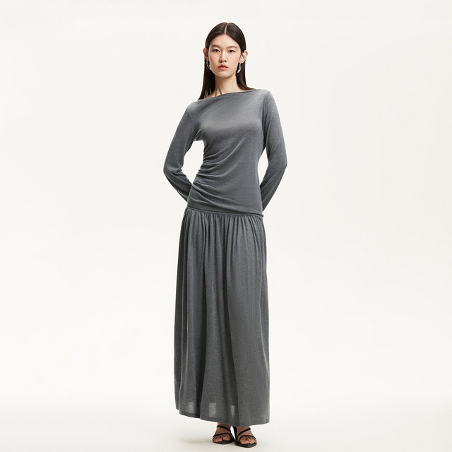 Vero Moda skirt 2025 summer new style with lycel draped breathable long skirt Tennis 32521J002