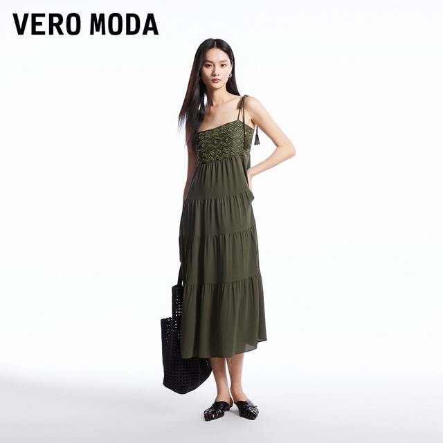 Vero Moda Dress Women's 24 Autumn New Holiday Boho Sling Long Dress 32437A029