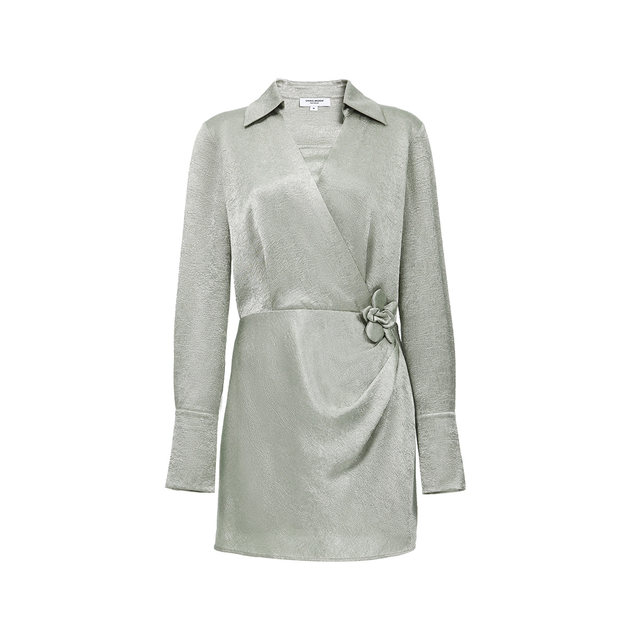Vero Moda Dress 2025 summer new light texture glossy fabric dress removable decoration