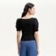 Vero Moda T-shirt 2025 summer new round neck puff sleeve bright silk knitted T-shirt versatile 325102028