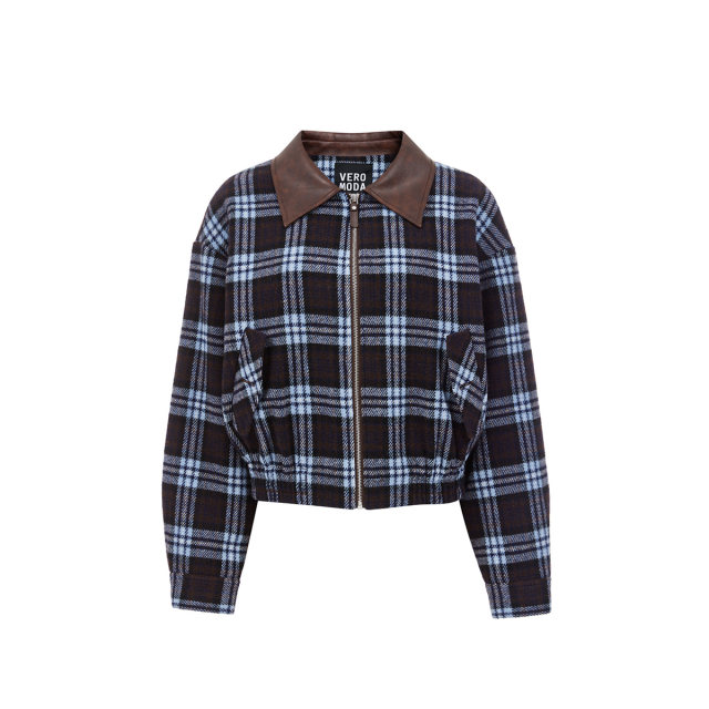 
Vero Moda woolen coat for women 2025 spring new MIU department plaid college daughter 325127003