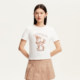 Vero Moda cute pet party T-shirt 2025 summer new cotton top cat and dog print front shoulder short sleeve playful