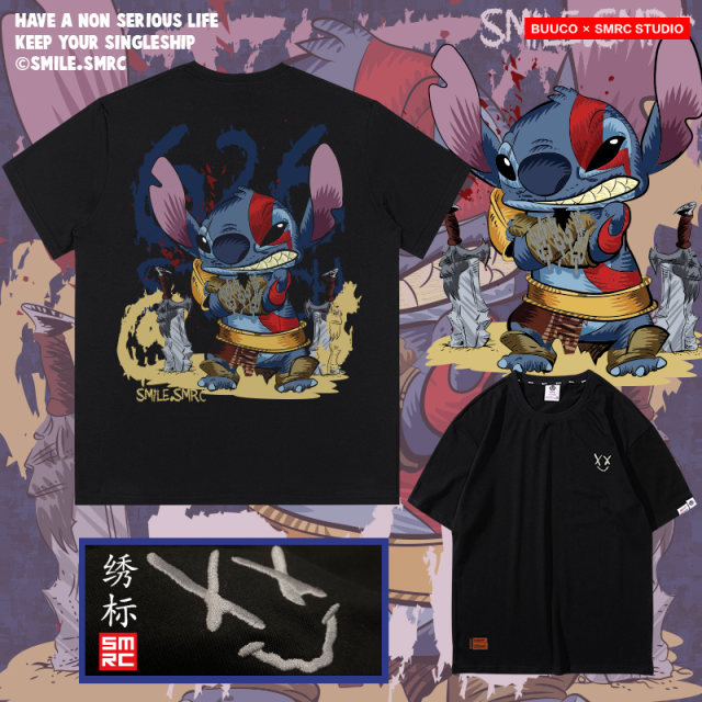 Studi Tsai co -branded God of War God Katoskui printed T -shirt Men's Japanese game around half -cubic sleeve top