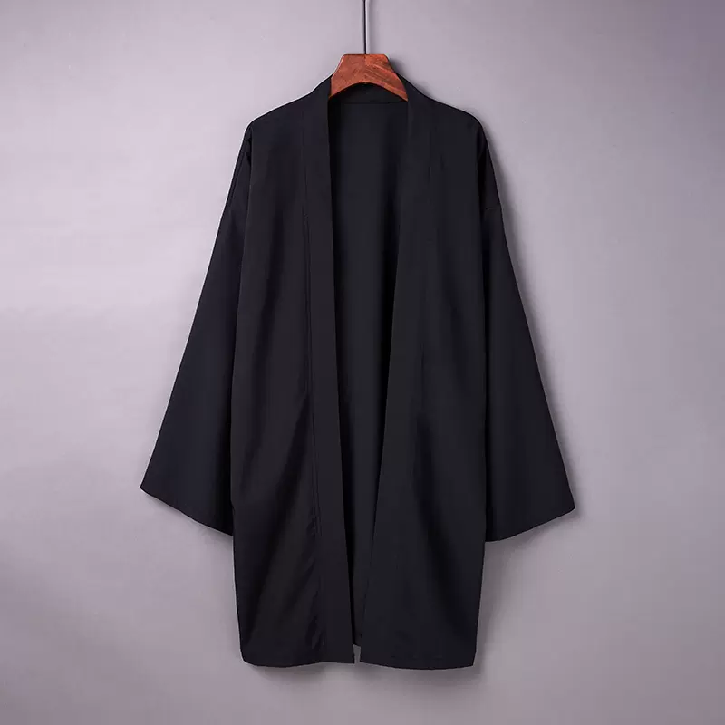 日系港風純色百搭中長版風衣開衫羽織中國風古風漢服