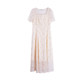 2024 French temperament square leads short -sleeved small fresh jet dress female summer new fat sister big size women's skirt

