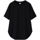 Black irregular modal cotton short-sleeved T-shirt for women in summer solid color loose large size design niche t-shirt
