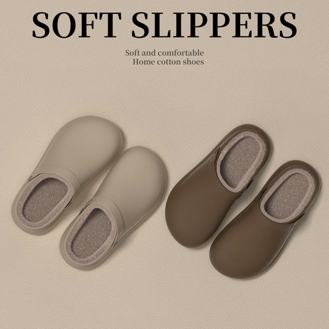 Cotton slippers for women 2025 new style indoor home plus velvet warm thick sole outer wear waterproof anti-slip couple Birkenstock shoes for men