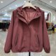 Middle-aged mother's fashion hooded short coat women's autumn hooded jacket top middle-aged and elderly casual jacket jacket