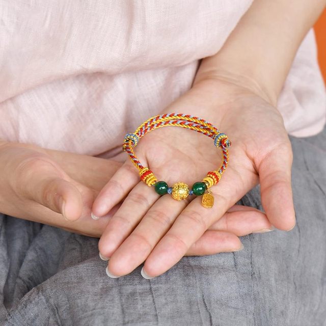 
Tibetan handmade five Buddha bracelets niche color red couple men and women God of Wealth Tara bracelets bracelets jewelry