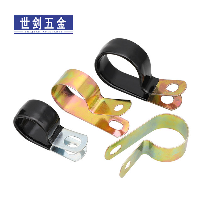 Galvanized single tube clamp Q686F4 dip plastic R-type spring oil pipe clamp line clamp fixing 5D6D8D10D12