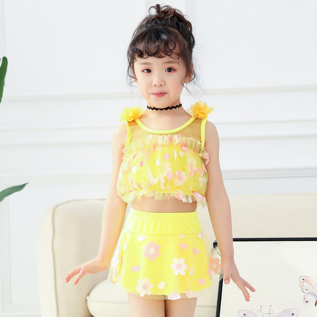 Children's split swimsuit for girls, bikini, princess dress, conservative boxer angle, cute baby swimsuit 3-6 years old