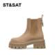 Saturday Women's Boots Retro Chelsea Boots 2025 New Winter Small Cigarette Boots Thick Sole Short Boots