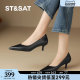 St/Sat/Sat Saturday 2025 new soft sole and no tiring high heels black versatile formal temperament women's singles shoes