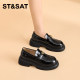 Saturday camellia round toe versatile one-legged loafers 2025 spring new thick sole high-rise fashionable single shoes for women
