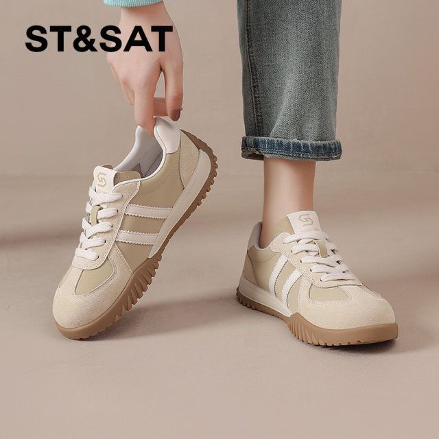 Saturday German training shoes for women 2025 new spring and summer hot flat women's casual shoes versatile and comfortable Forrest Gump shoes