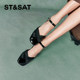 Saturday French retro Mary Jane single shoes for women's spring and autumn new thick heel bag-toe sandals SSC1114007