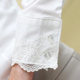 Autumn shirt for women long sleeves plus velvet large size lace stand collar lace professional cotton shirt slim base top inch