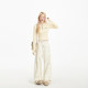 NERESUM milk apricot puppy printed casual trousers loose straight pants lace splicing draped slimming pants