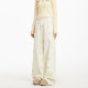 NERESUM milk apricot puppy printed casual trousers loose straight pants lace splicing draped slimming pants