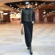 High-end middle-aged mother two-piece set autumn and winter new high-neck large size pullover top with harem pants fashion suit