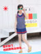 Children's swimsuit girl split skirt -style triangle fashion striped wind in children speed dry simple style swimsuit

