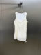 Niche design 23 summer simple and fashionable letter embroidery strap drawstring mesh splicing fake two-piece vest
