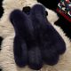 Haining fur women's vest imitation fox fur vest new short large size fashion autumn and winter gray versatile slim coat