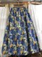 Retro floral lantern skirt for women 2025 spring and summer two-piece splicing A-line umbrella skirt fashionable comfortable pocket cotton skirt
