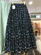 Sweet floral skirt for women 2025 new summer texture splicing printed A-line large hem skirt midi skirt