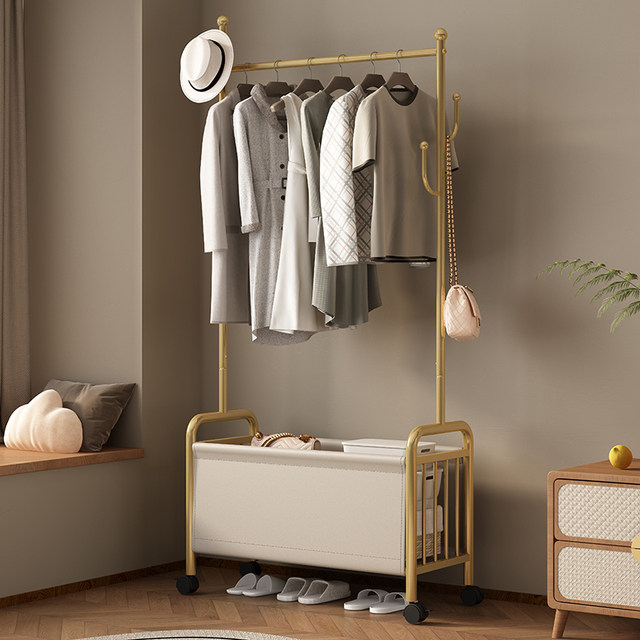 The cotton rack bedroom landing cream, simple hanging hanger can move ...