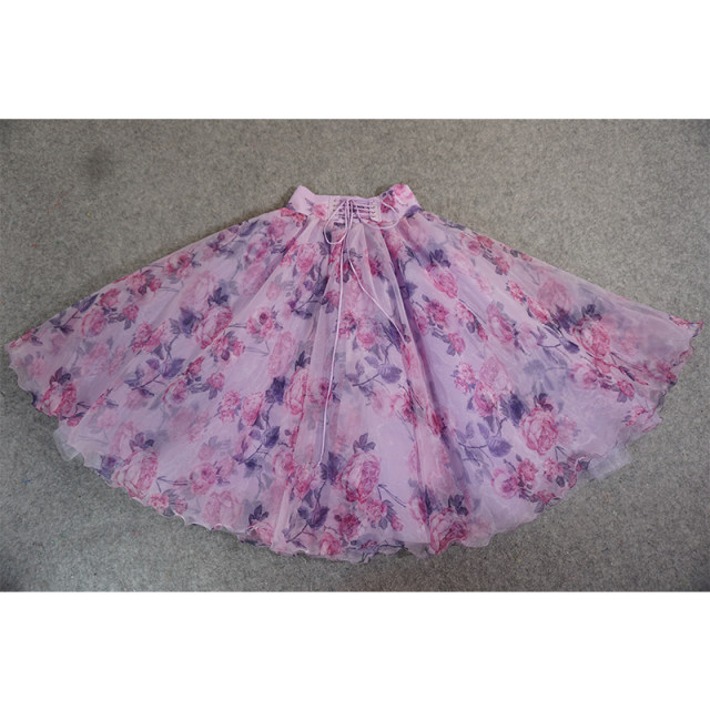 Jane Ai Garden Spring and Autumn New High -waisted high -waisted European Root Skin Skirt A -line Puff Boal Skirt National Wind
