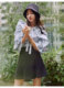 Sweet and playful! S-home style ruffled pocket design versatile high-waisted skirt