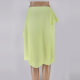 Shang MORE genuine asymmetrical ruffle side zipper goose yellow women's spring, summer and autumn slim skirt mid skirt Q001
