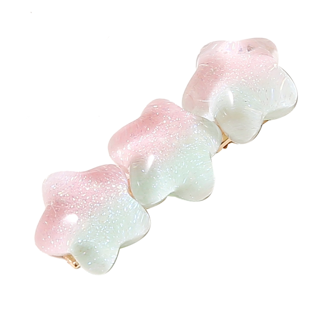 Japanese and Korean gradient thinning star hairpin women's sweet fantasy color side clip ins side bangs clip temperament exquisite hair accessories