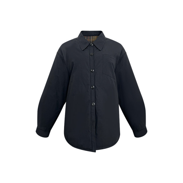 NAZ's large size winter new style design plaid slim cotton coat for fat mm reversible shirt and cotton-padded jacket