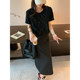 
NAZ large size cotton and ammonia blended fashionable sequins casual versatile T-shirt fat mm summer short-sleeved loose top