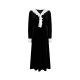 NAZ plus size winter new French composite temperament fat mm design western style women's v-neck velvet dress
