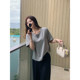 
NAZ large size cotton and ammonia blended fashionable sequins casual versatile T-shirt fat mm summer short-sleeved loose top