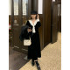 NAZ plus size winter new French composite temperament fat mm design western style women's v-neck velvet dress