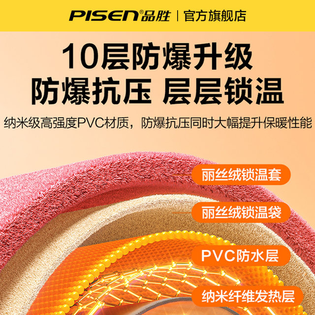 Pinsheng hot water bag explosion-proof hand warmer bag rechargeable hot water bag portable plush removable and washable belly warmer baby girl water injection winter quilt heating artifact student dormitory